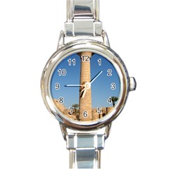 Temple Of Karnak Luxor Egypt  Round Italian Charm Watch by StarvingArtisan