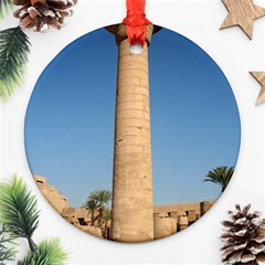 Temple Of Karnak Luxor Egypt  Ornament (round) by StarvingArtisan