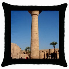 Temple Of Karnak Luxor Egypt  Throw Pillow Case (black) by StarvingArtisan