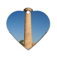 Temple Of Karnak Luxor Egypt  Dog Tag Heart (one Side) by StarvingArtisan