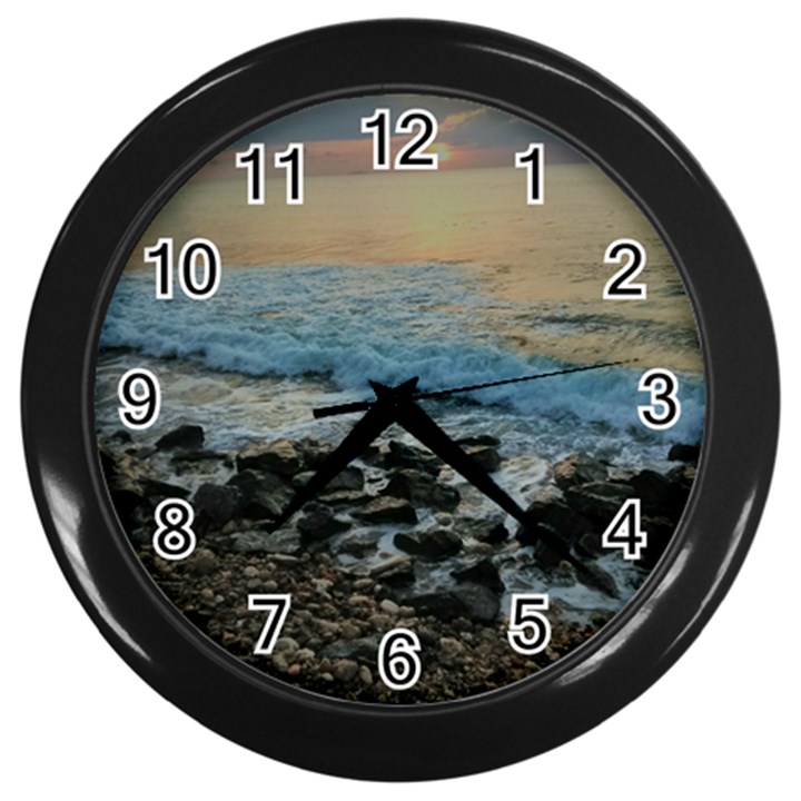 Aquadillia Puerto Rico  Wall Clocks (Black)