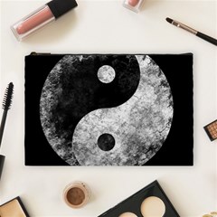 Grunge Yin Yang Cosmetic Bag (large)  by Valentinaart