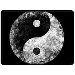 Grunge Yin Yang Fleece Blanket (large)  by Valentinaart