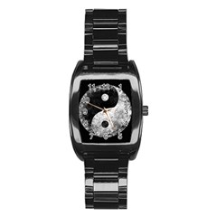 Grunge Yin Yang Stainless Steel Barrel Watch by Valentinaart