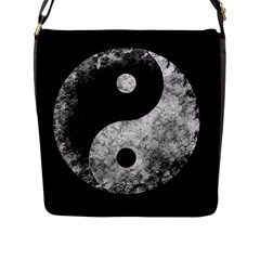 Grunge Yin Yang Flap Messenger Bag (l)  by Valentinaart