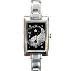 Grunge Yin Yang Rectangle Italian Charm Watch by Valentinaart