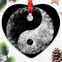 Grunge Yin Yang Ornament (heart)