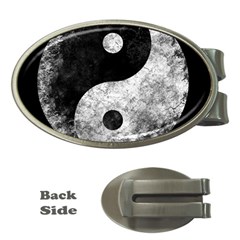 Grunge Yin Yang Money Clips (oval)  by Valentinaart