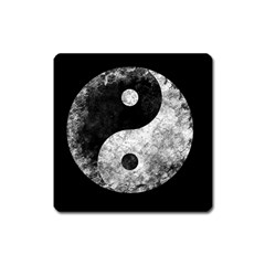 Grunge Yin Yang Square Magnet by Valentinaart