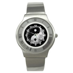 Grunge Yin Yang Stainless Steel Watch by Valentinaart