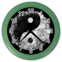 Grunge Yin Yang Color Wall Clocks by Valentinaart