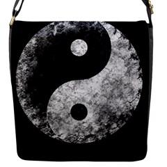 Grunge Yin Yang Flap Messenger Bag (s) by Valentinaart