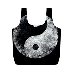 Grunge Yin Yang Full Print Recycle Bags (m)  by Valentinaart