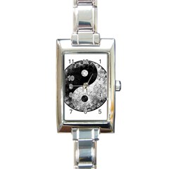 Grunge Yin Yang Rectangle Italian Charm Watch by Valentinaart