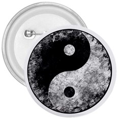 Grunge Yin Yang 3  Buttons by Valentinaart