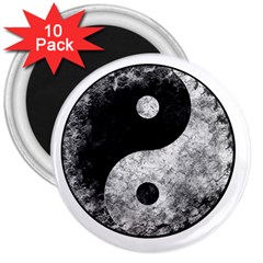 Grunge Yin Yang 3  Magnets (10 Pack)  by Valentinaart