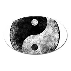 Grunge Yin Yang Oval Magnet by Valentinaart