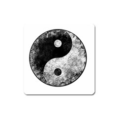 Grunge Yin Yang Square Magnet by Valentinaart