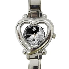 Grunge Yin Yang Heart Italian Charm Watch by Valentinaart