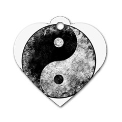 Grunge Yin Yang Dog Tag Heart (two Sides) by Valentinaart