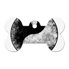 Grunge Yin Yang Dog Tag Bone (two Sides) by Valentinaart