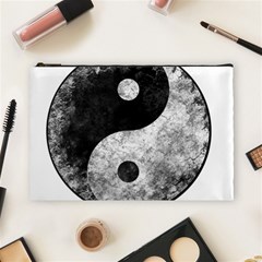 Grunge Yin Yang Cosmetic Bag (large)  by Valentinaart