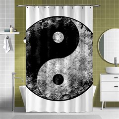 Grunge Yin Yang Shower Curtain 48  X 72  (small)  by Valentinaart