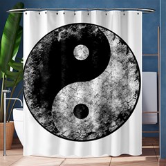 Grunge Yin Yang Shower Curtain 60  X 72  (medium)  by Valentinaart