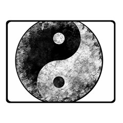 Grunge Yin Yang Double Sided Fleece Blanket (small)  by Valentinaart