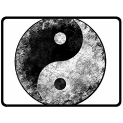 Grunge Yin Yang Double Sided Fleece Blanket (large)  by Valentinaart