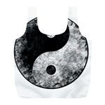 Grunge Yin Yang Full Print Recycle Bags (L)  Front