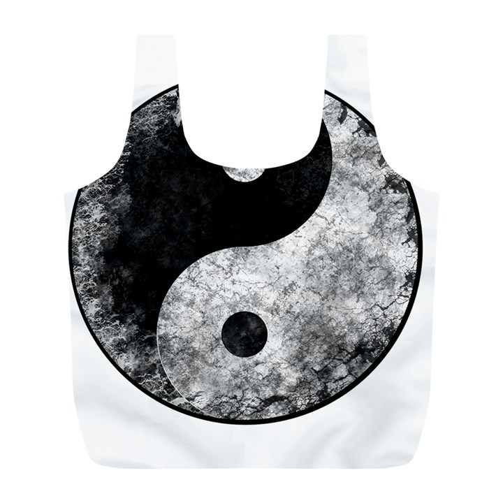 Grunge Yin Yang Full Print Recycle Bags (L) 