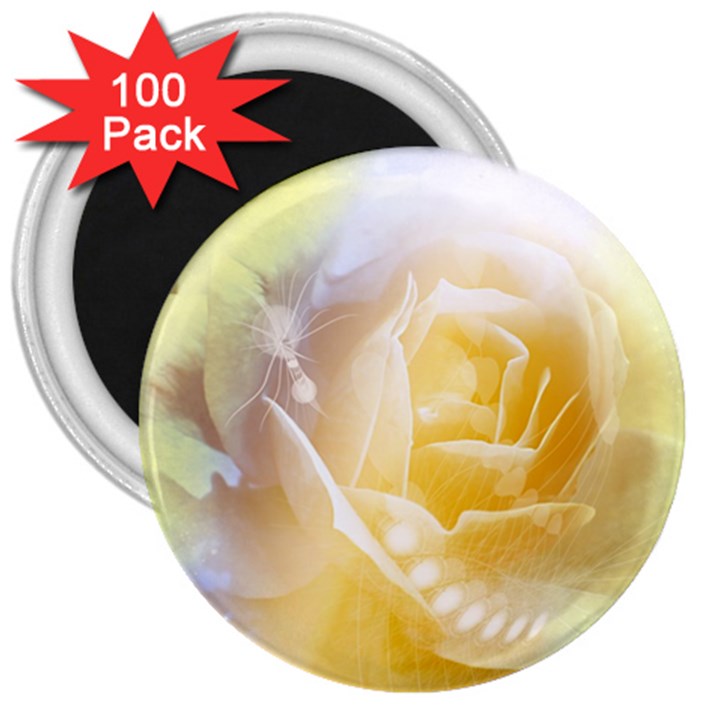 Beautiful Yellow Rose 3  Magnets (100 pack)