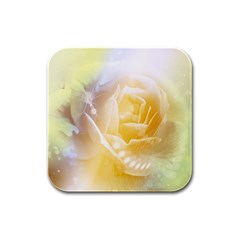 Beautiful Yellow Rose Rubber Square Coaster (4 Pack)  by FantasyWorld7