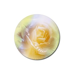 Beautiful Yellow Rose Rubber Coaster (round)  by FantasyWorld7