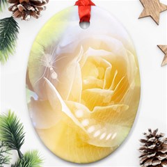 Beautiful Yellow Rose Oval Ornament (two Sides) by FantasyWorld7