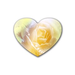 Beautiful Yellow Rose Rubber Coaster (heart)  by FantasyWorld7