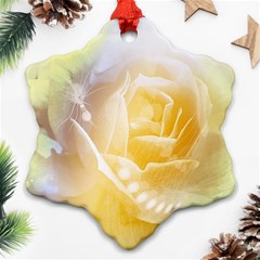 Beautiful Yellow Rose Snowflake Ornament (two Sides) by FantasyWorld7