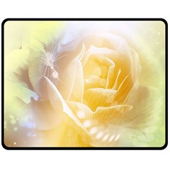 Beautiful Yellow Rose Double Sided Fleece Blanket (medium)  by FantasyWorld7