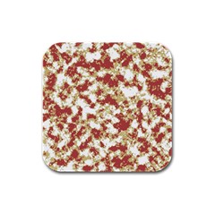 Abstract Textured Grunge Pattern Rubber Square Coaster (4 Pack)  by dflcprints