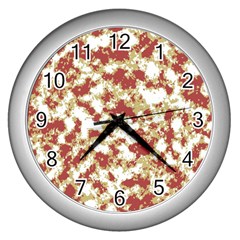 Abstract Textured Grunge Pattern Wall Clocks (silver)  by dflcprints