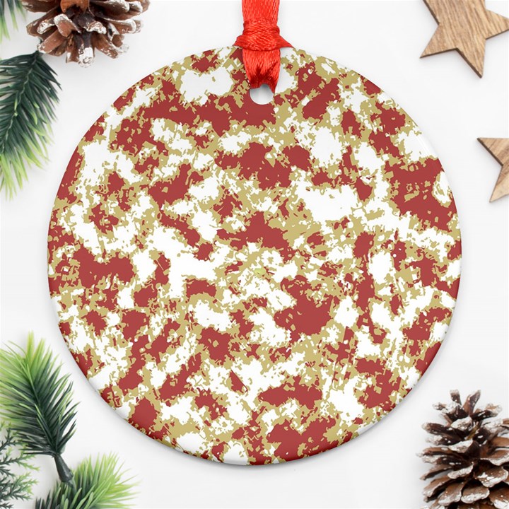 Abstract Textured Grunge Pattern Round Ornament (Two Sides)