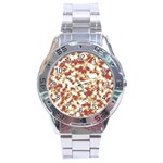 Abstract Textured Grunge Pattern Stainless Steel Analogue Watch Front