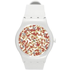 Abstract Textured Grunge Pattern Round Plastic Sport Watch (m) by dflcprints