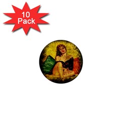 Pin Up Girl  1  Mini Magnet (10 Pack)  by Valentinaart