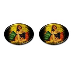 Pin Up Girl  Cufflinks (oval) by Valentinaart