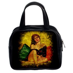 Pin Up Girl  Classic Handbags (2 Sides) by Valentinaart