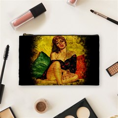 Pin Up Girl  Cosmetic Bag (medium)  by Valentinaart