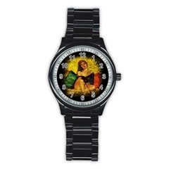 Pin Up Girl  Stainless Steel Round Watch by Valentinaart