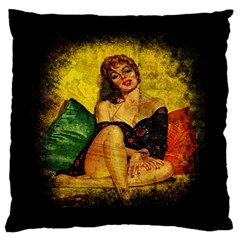 Pin Up Girl  Large Flano Cushion Case (one Side) by Valentinaart